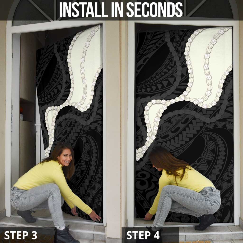Black Polynesia Tribal Octopus Tattoo Door Cover Pikake Lei Polynesian Pattern LT14 - Polynesian Pride