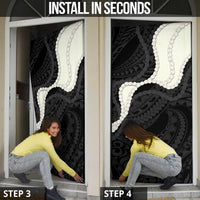 Black Polynesia Tribal Octopus Tattoo Door Cover Pikake Lei Polynesian Pattern LT14 - Polynesian Pride