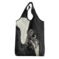 Black Polynesia Tribal Octopus Tattoo Grocery Bag Pikake Lei Polynesian Pattern LT14 - Polynesian Pride