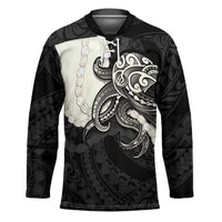 Black Polynesia Tribal Octopus Tattoo Hockey Jersey Pikake Lei Polynesian Pattern LT14 Unisex Black - Polynesian Pride