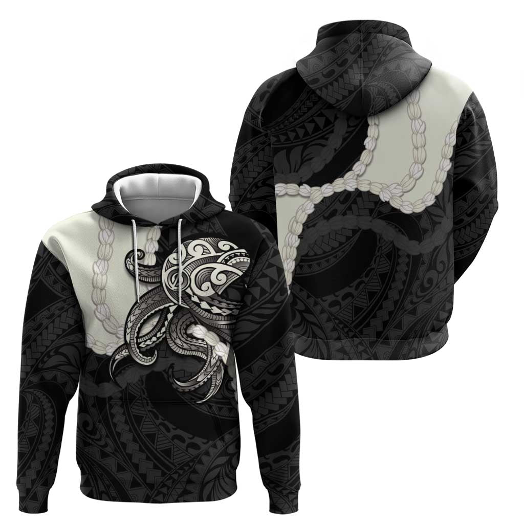 Black Polynesia Tribal Octopus Tattoo Hoodie Pikake Lei Polynesian Pattern LT14 - Polynesian Pride