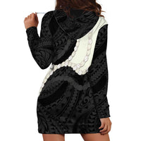 Black Polynesia Tribal Octopus Tattoo Hoodie Dress Pikake Lei Polynesian Pattern LT14 - Polynesian Pride