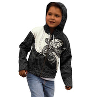 Black Polynesia Tribal Octopus Tattoo Kid Hoodie Pikake Lei Polynesian Pattern LT14 - Polynesian Pride
