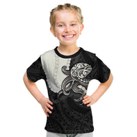 Black Polynesia Tribal Octopus Tattoo Kid T Shirt Pikake Lei Polynesian Pattern LT14 Black - Polynesian Pride