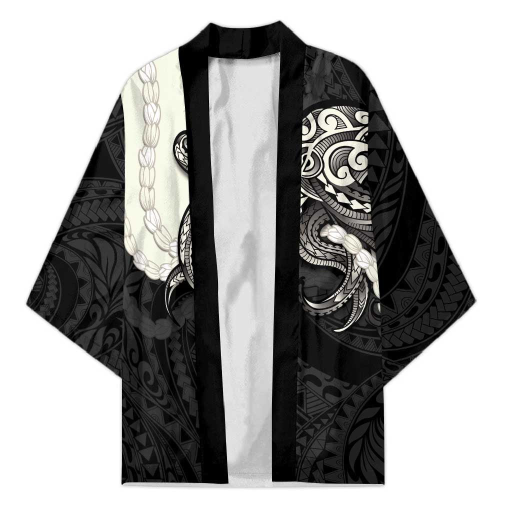 Black Polynesia Tribal Octopus Tattoo Kimono Pikake Lei Polynesian Pattern