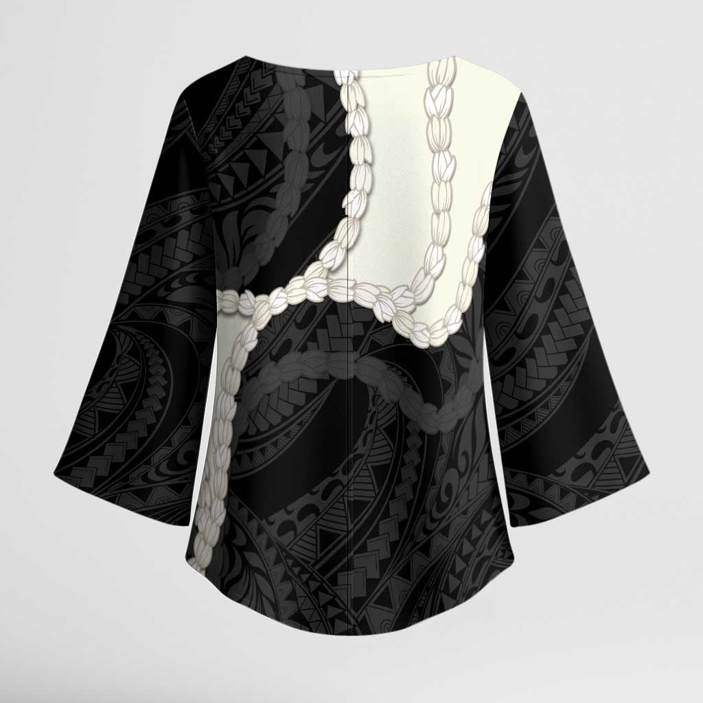 Black Polynesia Tribal Octopus Tattoo Kimono Sleeve Blouse Pikake Lei Polynesian Pattern LT14 - Polynesian Pride