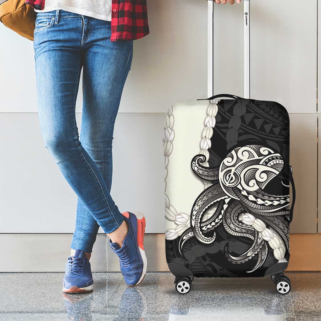 Black Polynesia Tribal Octopus Tattoo Luggage Cover Pikake Lei Polynesian Pattern LT14 - Polynesian Pride