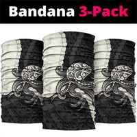 Black Polynesia Tribal Octopus Tattoo Neck Gaiter Pikake Lei Polynesian Pattern LT14 package One Size: 25*50cm Black - Polynesian Pride