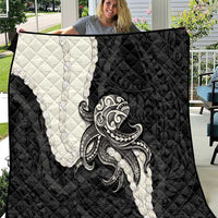 Black Polynesia Tribal Octopus Tattoo Quilt Pikake Lei Polynesian Pattern LT14 Black - Polynesian Pride