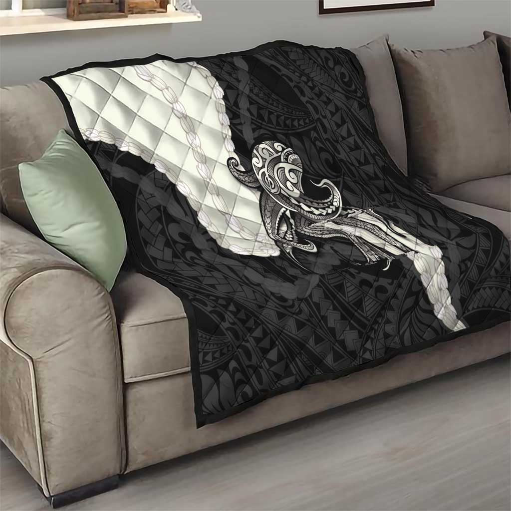 Black Polynesia Tribal Octopus Tattoo Quilt Pikake Lei Polynesian Pattern LT14 - Polynesian Pride