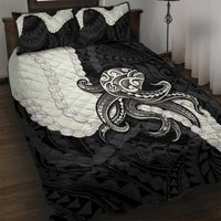 Black Polynesia Tribal Octopus Tattoo Quilt Bed Set Pikake Lei Polynesian Pattern LT14 Black - Polynesian Pride