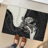 Black Polynesia Tribal Octopus Tattoo Rubber Doormat Pikake Lei Polynesian Pattern LT14 - Polynesian Pride