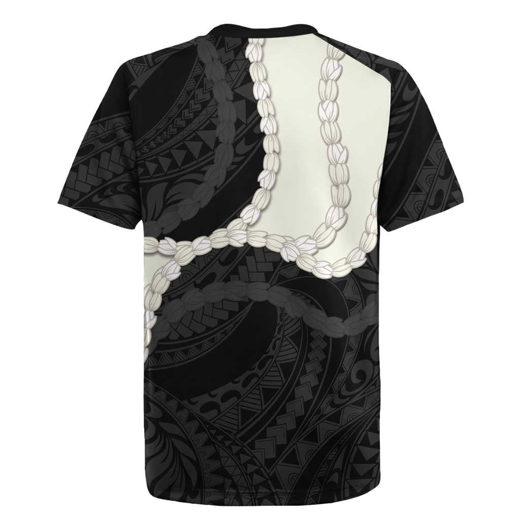Black Polynesia Tribal Octopus Tattoo Rugby Jersey Pikake Lei Polynesian Pattern LT14 - Polynesian Pride