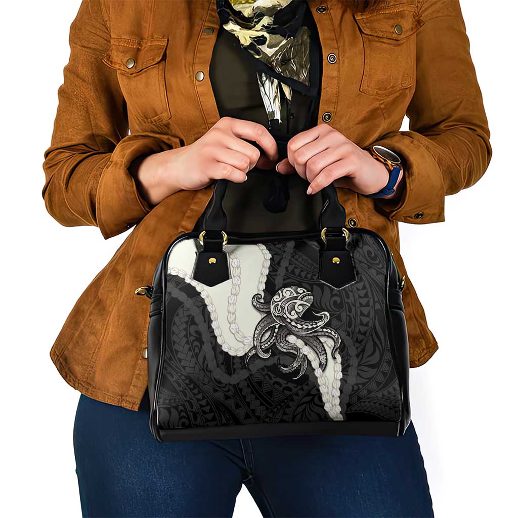 Black Polynesia Tribal Octopus Tattoo Shoulder Handbag Pikake Lei Polynesian Pattern LT14 - Polynesian Pride
