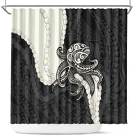 Black Polynesia Tribal Octopus Tattoo Shower Curtain Pikake Lei Polynesian Pattern LT14 Black - Polynesian Pride