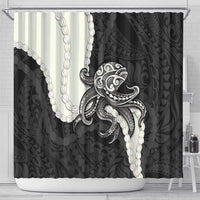 Black Polynesia Tribal Octopus Tattoo Shower Curtain Pikake Lei Polynesian Pattern LT14 - Polynesian Pride