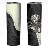 Black Polynesia Tribal Octopus Tattoo Skinny Tumbler Pikake Lei Polynesian Pattern LT14 Black - Polynesian Pride