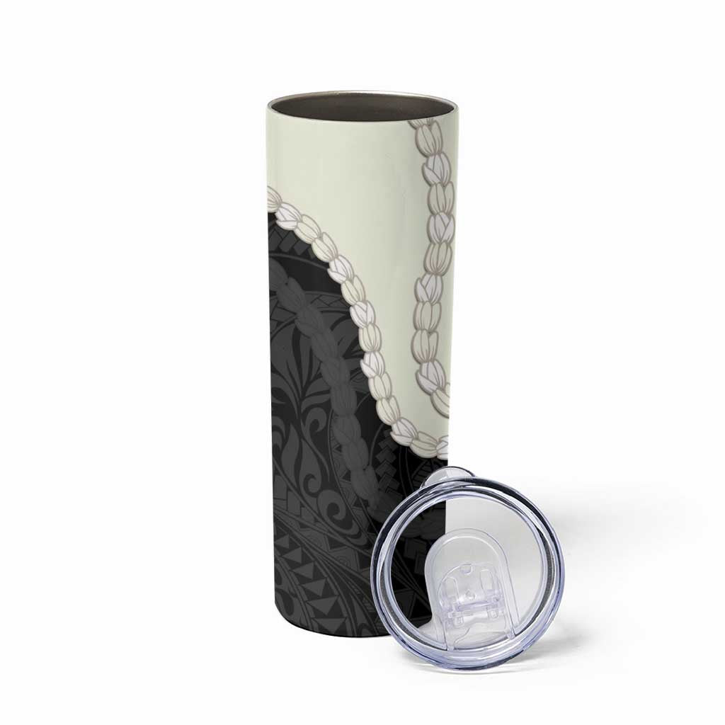 Black Polynesia Tribal Octopus Tattoo Skinny Tumbler Pikake Lei Polynesian Pattern LT14 - Polynesian Pride