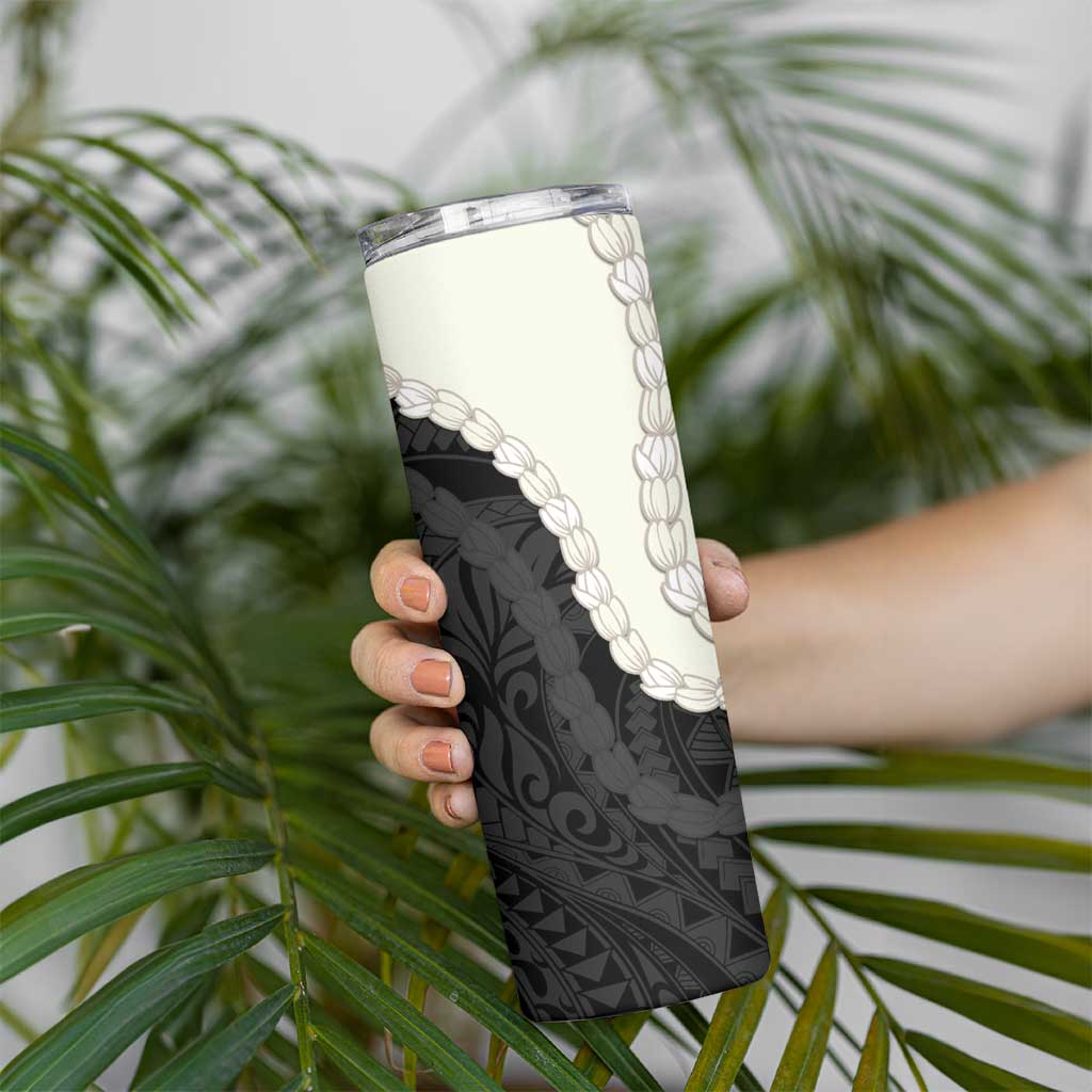 Black Polynesia Tribal Octopus Tattoo Skinny Tumbler Pikake Lei Polynesian Pattern LT14 - Polynesian Pride