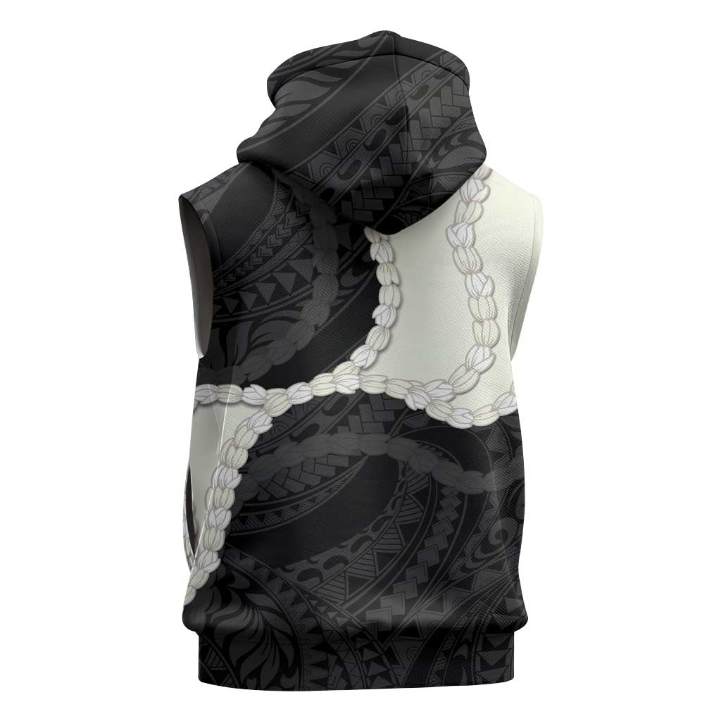 Black Polynesia Tribal Octopus Tattoo Sleeveless Hoodie Pikake Lei Polynesian Pattern LT14 - Polynesian Pride