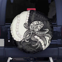 Black Polynesia Tribal Octopus Tattoo Spare Tire Cover Pikake Lei Polynesian Pattern LT14 No hole Black - Polynesian Pride