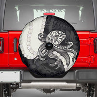 Black Polynesia Tribal Octopus Tattoo Spare Tire Cover Pikake Lei Polynesian Pattern LT14 - Polynesian Pride