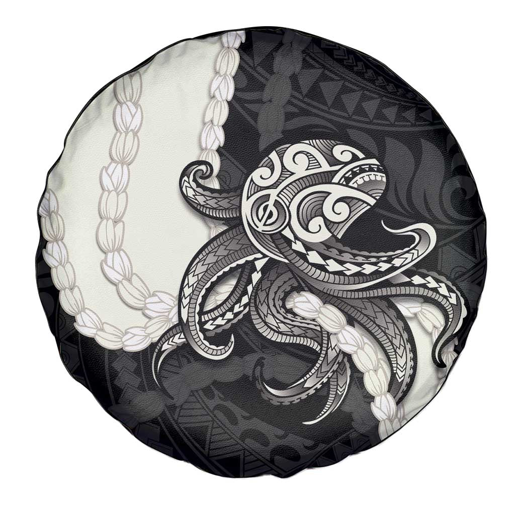 Black Polynesia Tribal Octopus Tattoo Spare Tire Cover Pikake Lei Polynesian Pattern LT14 - Polynesian Pride