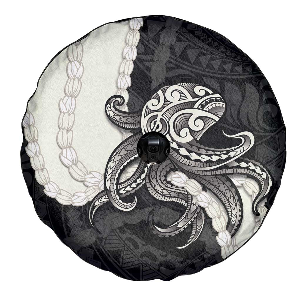 Black Polynesia Tribal Octopus Tattoo Spare Tire Cover Pikake Lei Polynesian Pattern LT14 - Polynesian Pride