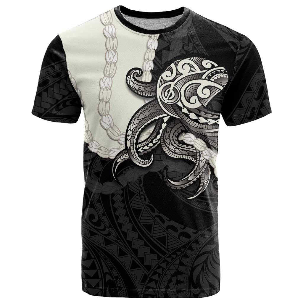 Black Polynesia Tribal Octopus Tattoo T Shirt Pikake Lei Polynesian Pattern LT14 Black - Polynesian Pride