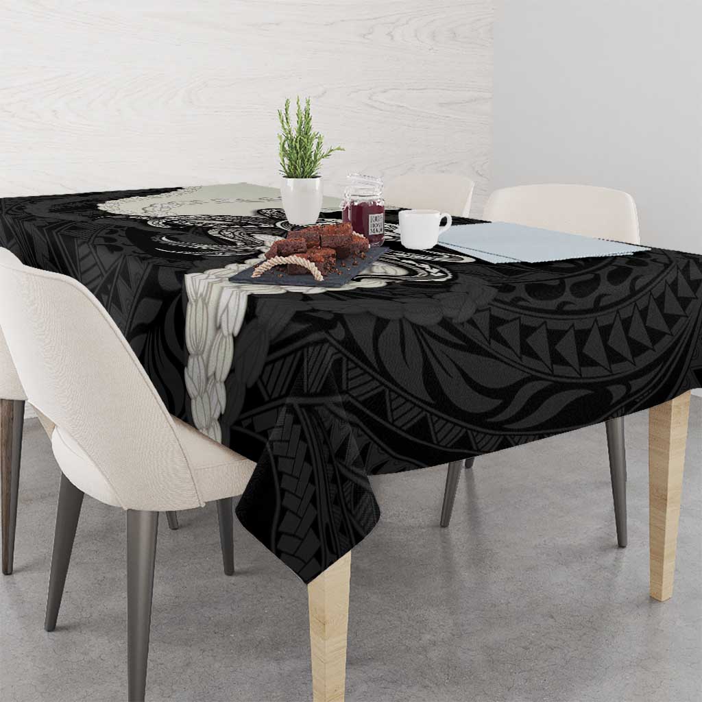 Black Polynesia Tribal Octopus Tattoo Tablecloth Pikake Lei Polynesian Pattern LT14 - Polynesian Pride