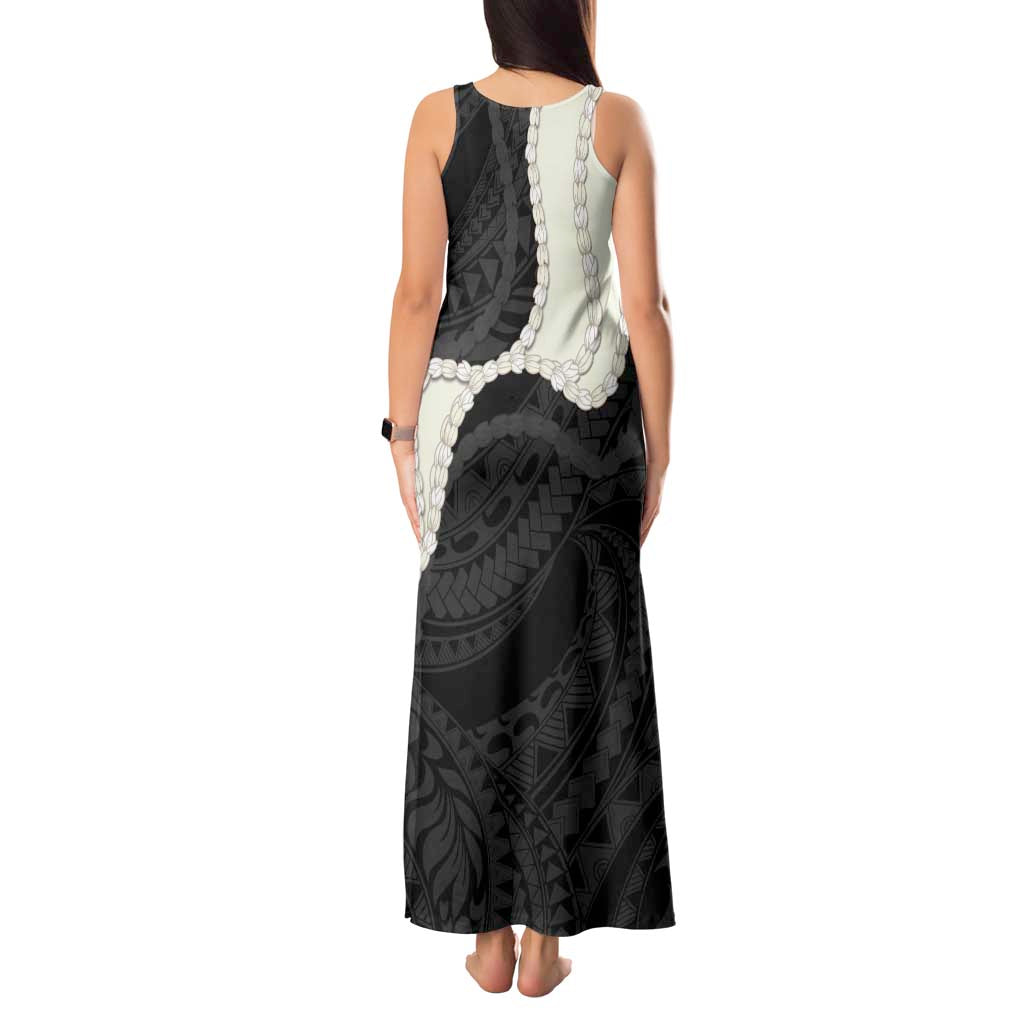 Black Polynesia Tribal Octopus Tattoo Tank Maxi Dress Pikake Lei Polynesian Pattern LT14 - Polynesian Pride
