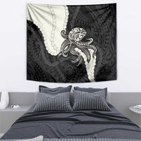 Black Polynesia Tribal Octopus Tattoo Tapestry Pikake Lei Polynesian Pattern LT14 - Polynesian Pride