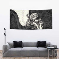 Black Polynesia Tribal Octopus Tattoo Tapestry Pikake Lei Polynesian Pattern LT14 - Polynesian Pride