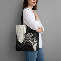 Black Polynesia Tribal Octopus Tattoo Tote Bag Pikake Lei Polynesian Pattern