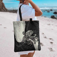 Black Polynesia Tribal Octopus Tattoo Tote Bag Pikake Lei Polynesian Pattern