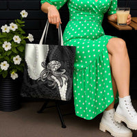 Black Polynesia Tribal Octopus Tattoo Tote Bag Pikake Lei Polynesian Pattern