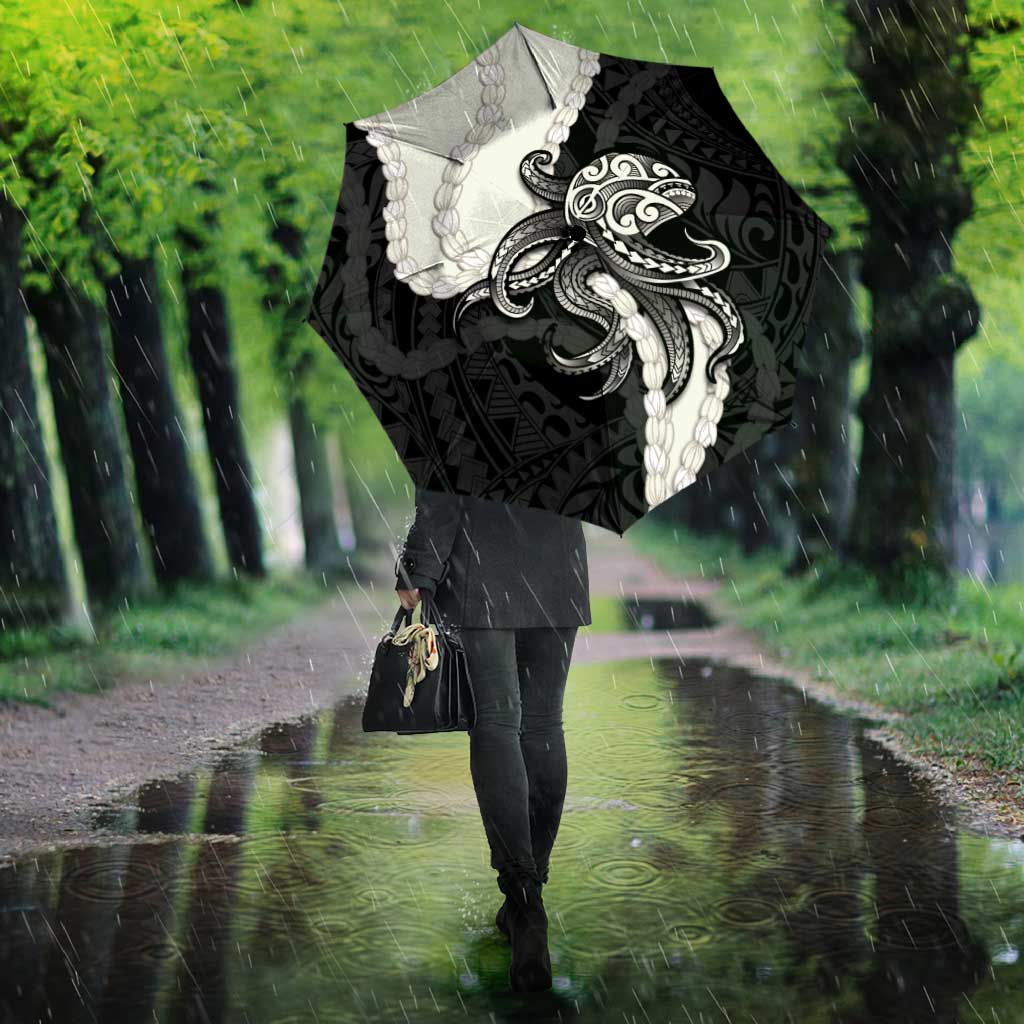Black Polynesia Tribal Octopus Tattoo Umbrella Pikake Lei Polynesian Pattern LT14 - Polynesian Pride