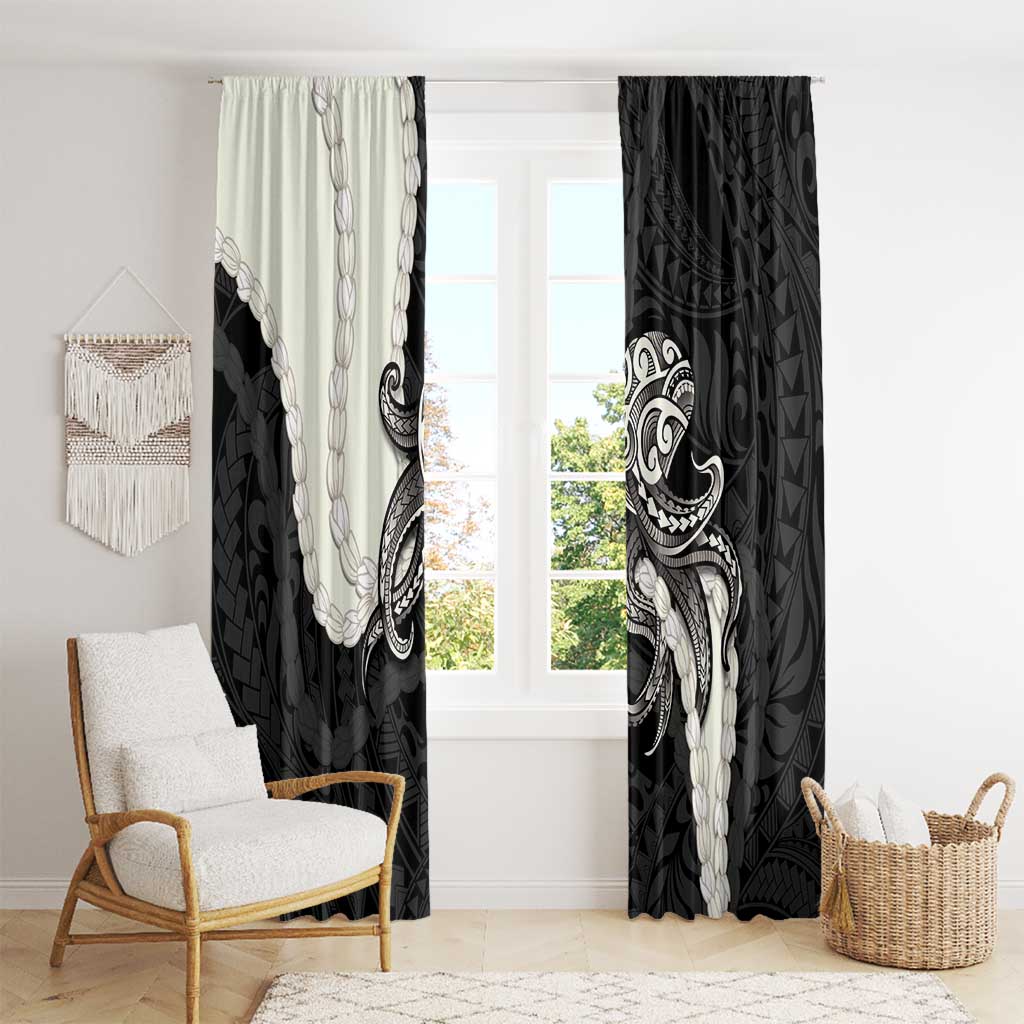 Black Polynesia Tribal Octopus Tattoo Window Curtain Pikake Lei Polynesian Pattern LT14 - Polynesian Pride