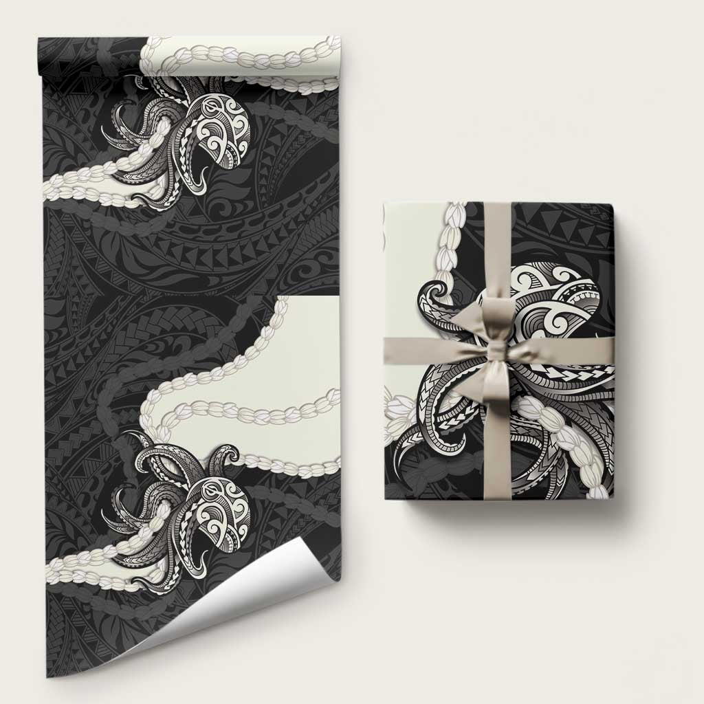 Black Polynesia Tribal Octopus Tattoo Wrapping Paper Pikake Lei Polynesian Pattern LT14 58" × 23" Black - Polynesian Pride