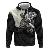 Black Polynesia Tribal Octopus Tattoo Zip Hoodie Pikake Lei Polynesian Pattern LT14 Pullover Hoodie Black - Polynesian Pride