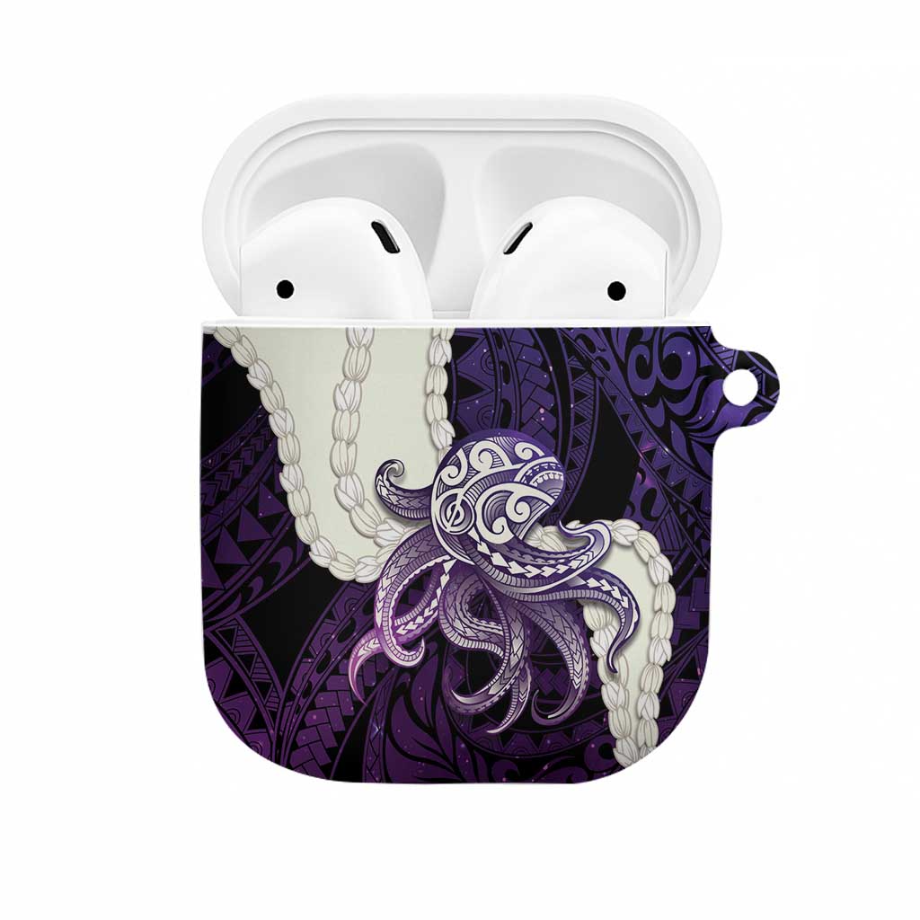 Purple Galaxy Polynesia Tribal Octopus Tattoo AirPods Case Pikake Lei Polynesian Pattern LT14 Purple - Polynesian Pride