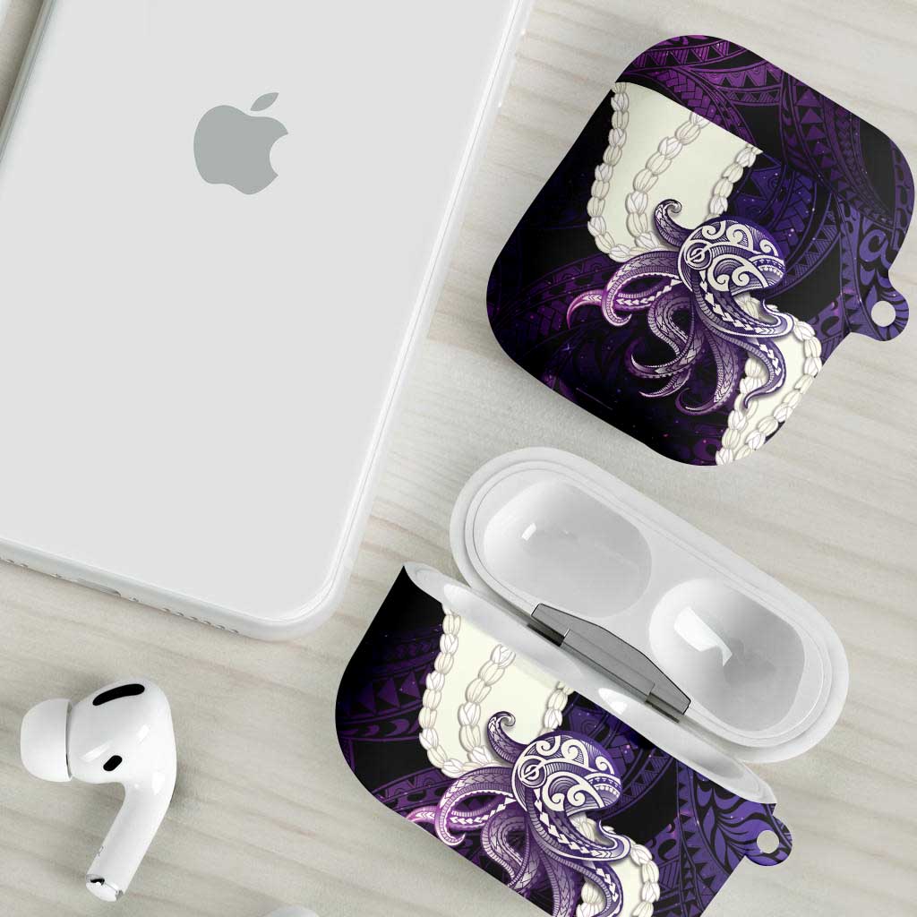 Purple Galaxy Polynesia Tribal Octopus Tattoo AirPods Case Pikake Lei Polynesian Pattern LT14 - Polynesian Pride