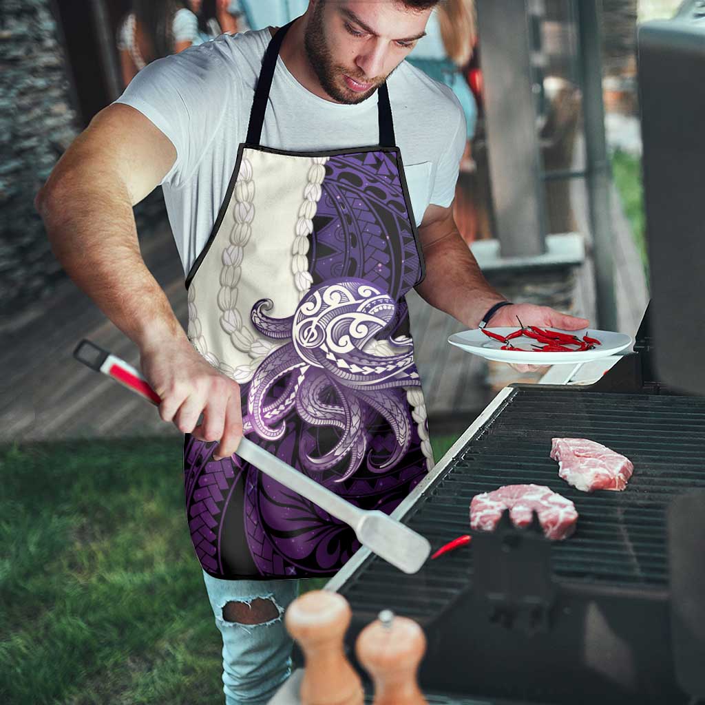 Purple Galaxy Polynesia Tribal Octopus Tattoo Apron Pikake Lei Polynesian Pattern