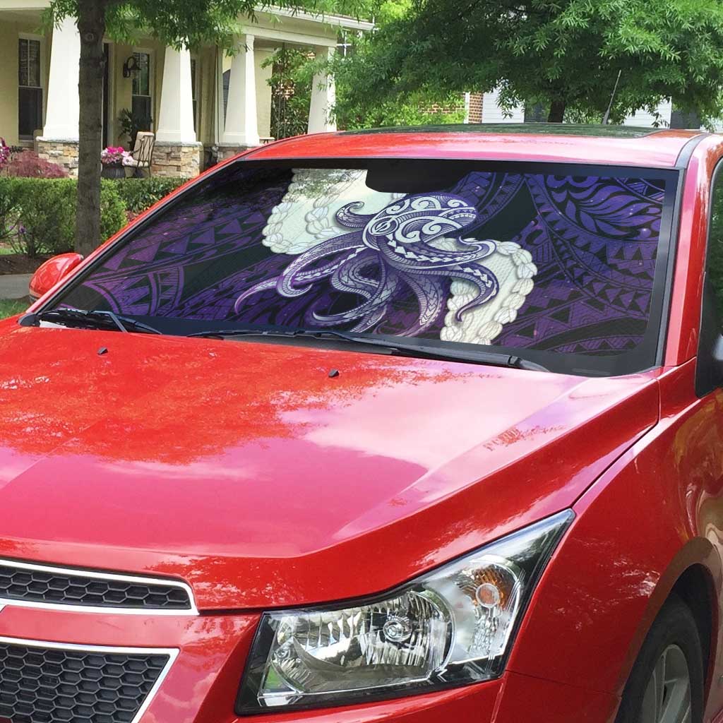 Purple Galaxy Polynesia Tribal Octopus Tattoo Auto Sun Shade Pikake Lei Polynesian Pattern LT14 - Polynesian Pride