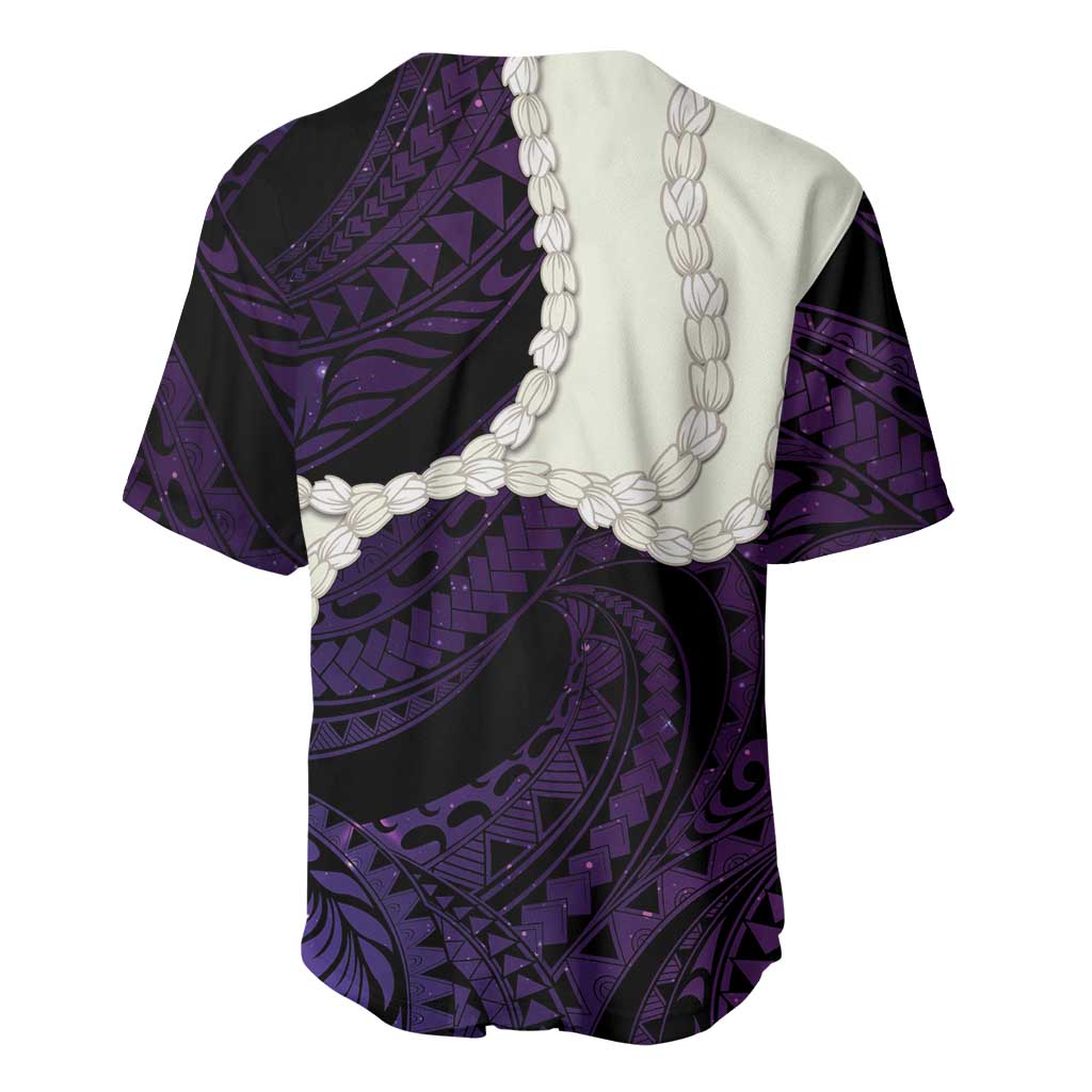 Purple Galaxy Polynesia Tribal Octopus Tattoo Baseball Jersey Pikake Lei Polynesian Pattern LT14 - Polynesian Pride