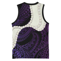 Purple Galaxy Polynesia Tribal Octopus Tattoo Basketball Jersey Pikake Lei Polynesian Pattern LT14 - Polynesian Pride