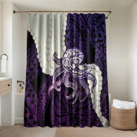 Purple Galaxy Polynesia Tribal Octopus Tattoo Bathroom Set Pikake Lei Polynesian Pattern LT14 Shower Curtain Only Purple - Polynesian Pride