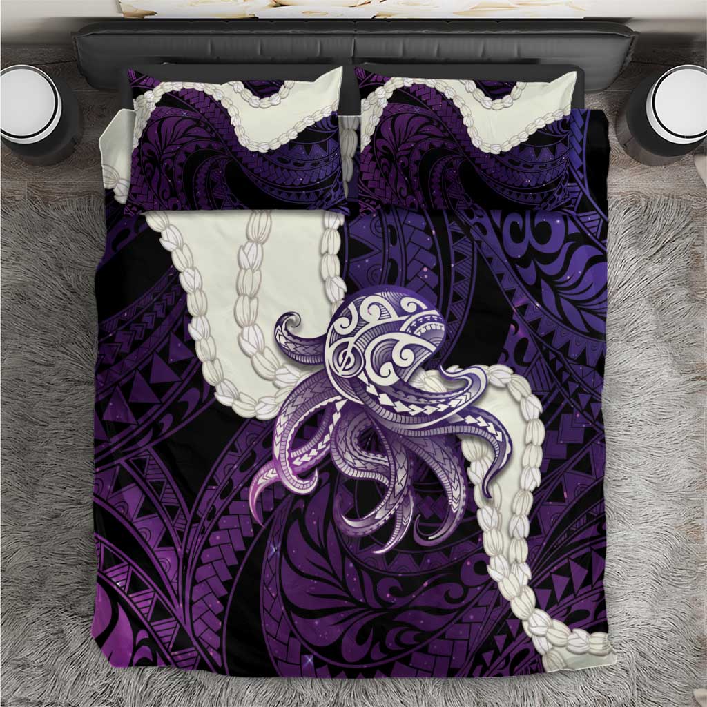 Purple Galaxy Polynesia Tribal Octopus Tattoo Bedding Set Pikake Lei Polynesian Pattern LT14 Purple - Polynesian Pride