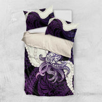 Purple Galaxy Polynesia Tribal Octopus Tattoo Bedding Set Pikake Lei Polynesian Pattern LT14 US Twin 172cm x 218cm Purple - Polynesian Pride