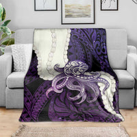 Purple Galaxy Polynesia Tribal Octopus Tattoo Blanket Pikake Lei Polynesian Pattern LT14 - Polynesian Pride